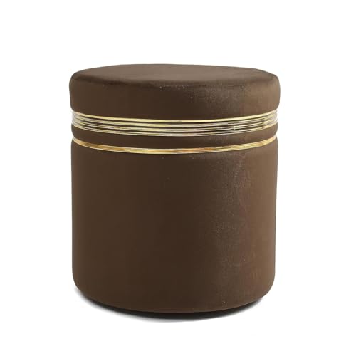 Image of NACIA Wooden Ottoman Stool for Living Room, Ottoman pouffes for Sitting, Puffy Chair Bench for Home Decor, Stools & Ottoman, Footrest Pouf Foot Stool for Office Room Decor, (16 inchx16 inchx17 inch, Coffee)