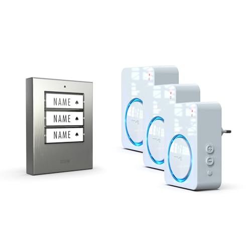 m-e Funkklingel BELL-523 AC Edelstahl gebürstet mit Sender und...