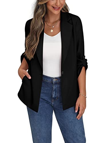 Xuergu Damen Cropped Blazer - Übergroße Jacke Mit Reverskragen Für Büro & Freizeit