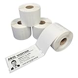 Threshold 4-Inch Visitor Badges on a Roll | 4 Rolls (1,000 Badges) Compatible with Zebra/Dymo450/IDPRT/Seiko Direct Thermal Printers | Name Tags | Hospital, Office & Secretary Supplies