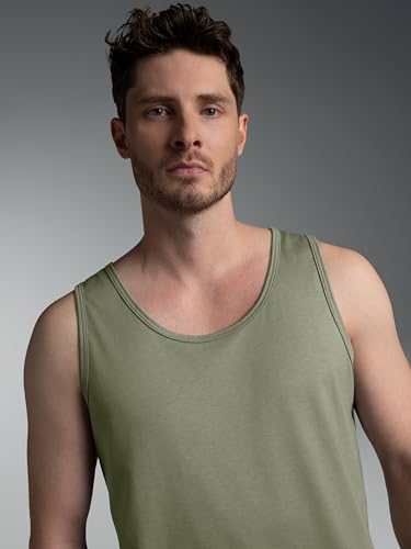 Camiseta sin mangas Trigema 636401 de algodón para hombre en color liso para verano 2