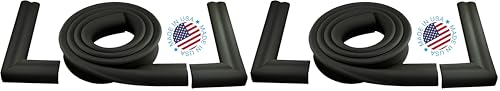 Image of KidKusion Hearth Cushion | Made in USA | Black | 8.33 Ft of Padding | Child Safety, Edge and Corner Guard, Babyproof Fireplace Bumper (Pack of 2)