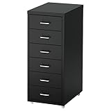 Ikea Helmer - Cajonera con ruedas (28 x 69 cm), color negro
