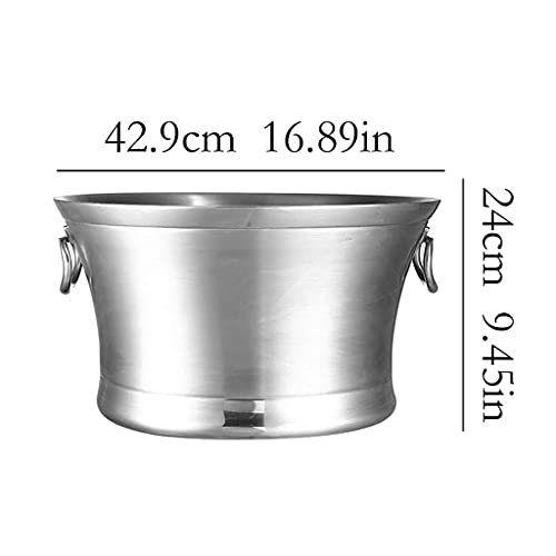 Secchiello per ghiaccio in acciaio inox con manico per bar, ristoranti, feste, per champagne, birra, cocktail