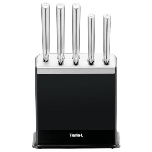 Tefal EverSharp Pro 5-teiliges Messer-Set mit selbstschärfendem Messerblock, patentierte Schärftechnologie, deutscher rostfreier Edelstahl… – Ansicht 2