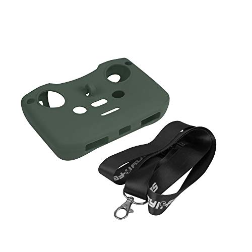 Hensych Silicone Protective Case Dustproof Cover Case Skin Remote Controller Protector with Neck Strap Lanyard for Mavic Air 2 Remote Controller (ArmyGreen)