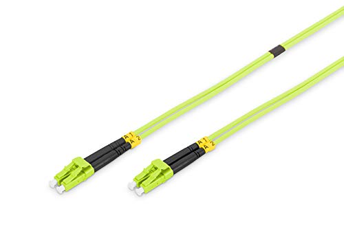 Digitus LWL Patch Cable OM5-3 m LC to LC Fiber Optic Cable - LSZH - Duplex Multimode 50/125µ - 40 GBit/s - Green
