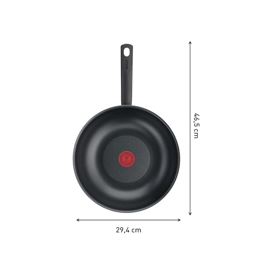 Foto von Tefal Day by Day On Wokpfanne 28 cm, Antihaftbeschichtung, Thermo-Signal bei idealer Brattemperatur, nicht induktionsgeeignet, tiefe Form, Aluminium, B56419