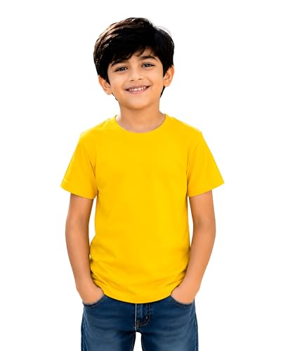 Image of Amazon Brand - Anarva Kids Plain T Shirt for Boys | 100% Cotton Soft Feel Round Neck Half Sleeve Solid Tee | Casual 0-14 Years
