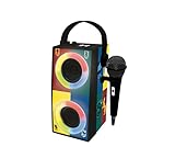 LEXIBOOK, Harry Potter, Altavoz Luminoso Bluetooth portátil con micrófono, Efectos de luz, Karaoke, Inalámbrico, USB, Tarjeta SD, Batería Recargable, BTP180HPZ