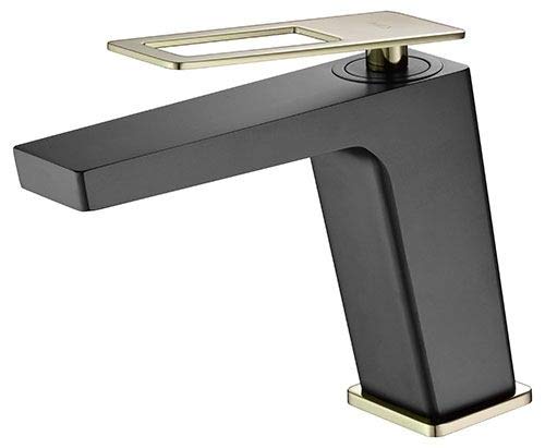 Robinet mitigeur Imex Suède noir or pour sublimer une vasque à poser