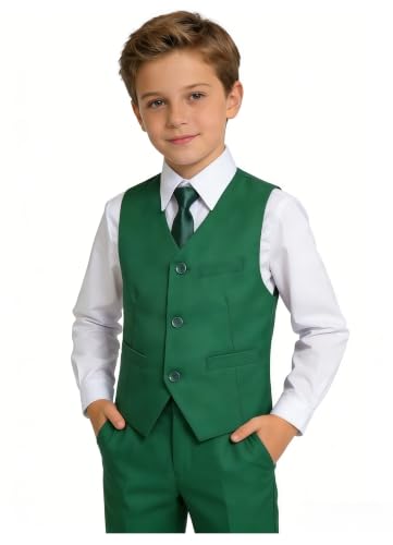 Image of Boys Formal Suits Slim Fit Vest Pant Set for Kids Wedding Tuxedo