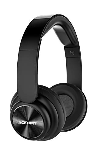 Ackofit Wireless Bluetooth Headphones Over Ear, 8 Hrs Comfortable Upgraded Headphones, Rechargeable, Headphones with Microphone for Phone Tablet(Black)