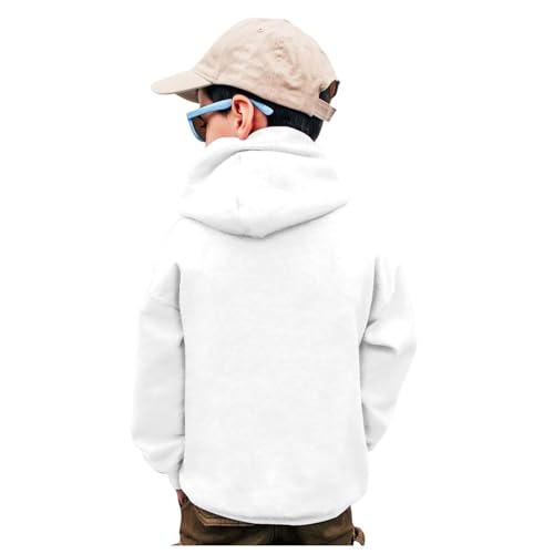 Boys' Long Sleeve Hooded Sweatshirt Boys Sweatshirts Crewneck Truck Shirt Dinosaur Long Sleeve (White, 5-6 Years)2