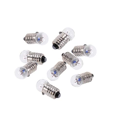 ULTECHNOVO 10pcs E10 Mini Light Bulbs 2.8V 0.3A Physical Electrical Experiment Screw Base Indicator Light Incandescent Bulb Flashlight Lamp