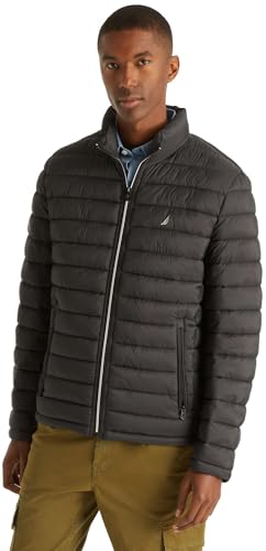 Image of Nautica Men's Reversible Quilted Puffer Jacket -Midweight Mechanical Stretch Winter Coat