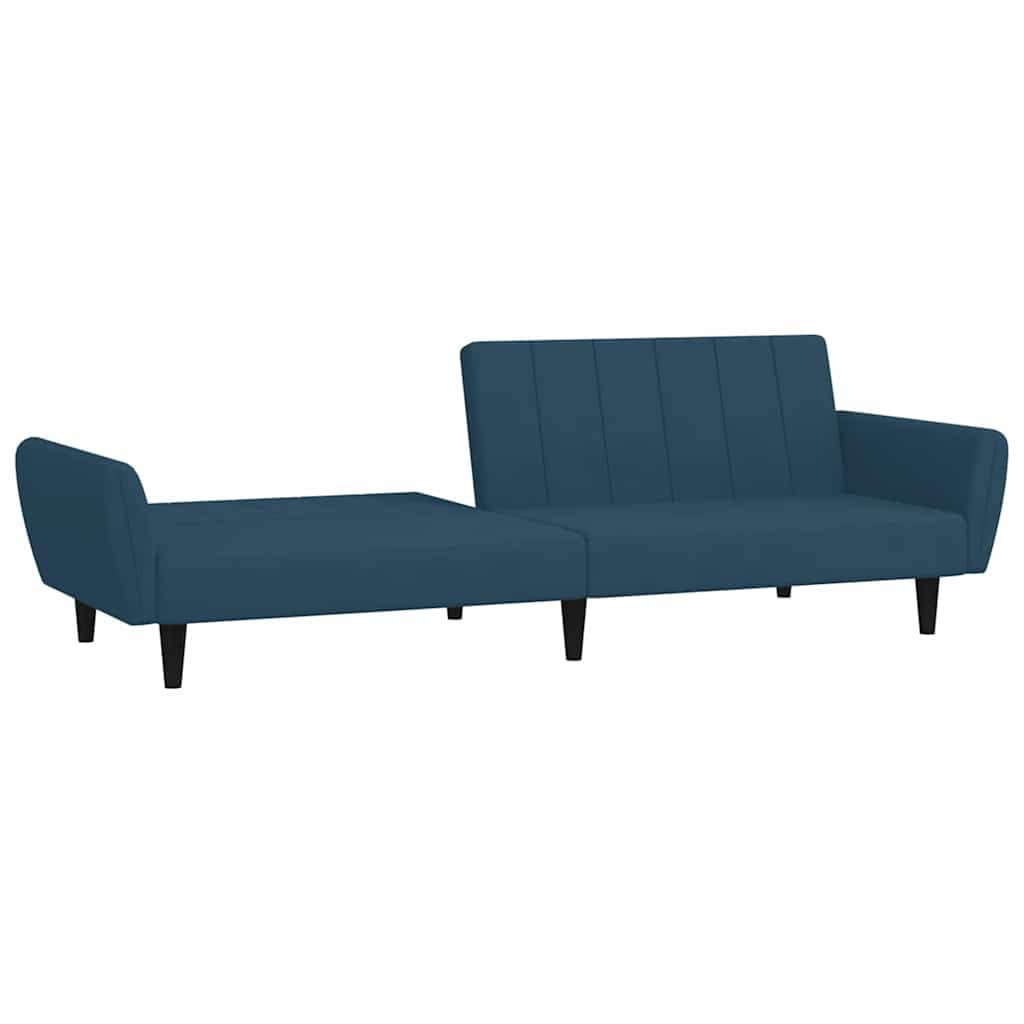 Sofá cama de 2 plazas terciopelo azul con espacio de almacenamiento y respaldo ajustable para salón, habitación de invitados y espacios pequeños, cómodo asiento con marco de madera resistente