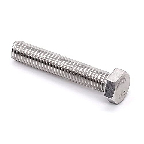 Image of 1 /2-13 x 4 (5 pcs) Stainless Steel Hex Head Screws Bolts (3 /8 inch to 6 inch Available), 18 /8 Stainless Steel 304, Fully Threaded, Machine Coarse Thread, No Coating, Plain Finish