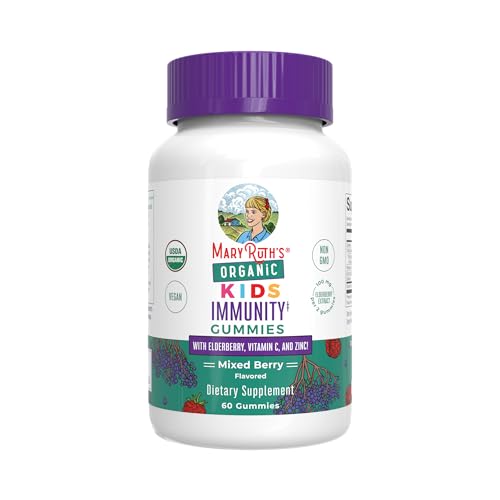 MaryRuth Organics Kids Immune Support Gummies | USDA Organic | Vitamin C, Zinc, and Elderberry...