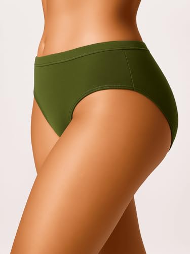 Image of Women's Soft Cotton Mid-Rise Bikini Briefs | Pack of 2 | Seamless Feel | Stretchable & Breathable Everyday Underwear | Comfortable Fit