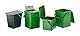 Rotho Greenline Komposteimer 7l mit Deckel und Henkel für die Küche, Kunststoff (PP recycelt) BPA-frei, grün, 7l (26.0 x 20.8 x 25.0 cm), Dunkelgrün