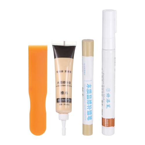 QUARKZMAN Kit De Réparation Pour Meubles En Bois (Marqueurs En Bois + Pâte À Reboucher En Bois + Bâton De Reboucheur En Bois) Kit De Retouche Avec Spatule,...