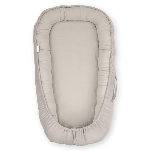 Nido para recién nacidos beige – Cuna acolchada suave de algodón y felpa, hipoalergénica, colchón portátil para bebés de 0–8 meses, comodidad y sensación de protección en el día a día