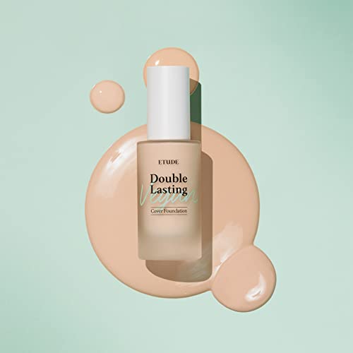 Etude New Double Lasting Vegan Cover Foundation (Sand) Spf32/ Pa++ 30G (1.05 Oz) | Full Coverage Weightless Foundation | 24-Hours Lasting Double Cover With Vegan Ingredients | Makeup Base #TOP6