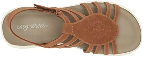 Easy Street Women's Gemi Flat Sandal, Tan, 5 | Image 4