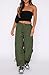 DISCIPBUSH Cargo Pants Women Baggy - Parachute Pants for Women, Rave Y2K Festival Outfits Army Green S