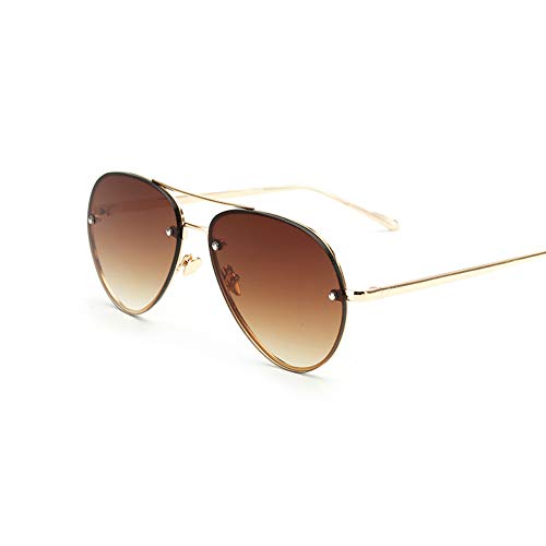 Image of Xpectrum Classic Double Bridge Metal Aviator Sunglasses for Women Men Trendy Retro UV400 Rimless Sun Glasses
