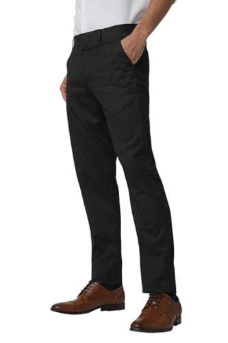 Image of Peter England Men's Mid Rise Slim Fit Work Utility Pants