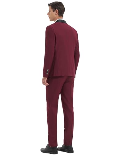 Prom Suits for Men 3 Pieces Slim Fit Shawl Lapel Tuxedo Blazer Vest Pants Shirt Bow Tie Party Wedding Business Dinner2