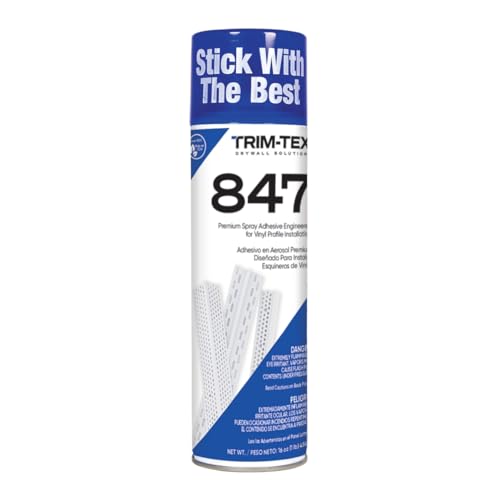 847 Spray Adhesive, 16oz | Trim-Tex | High-Tack, Pressure-Sensitive Adhesive for Vinyl Beads, Ideal for Drywall and Trim Installation | Family Owned, USA Made