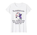 Installateurin Beruf Superheldin T-Shirt