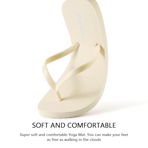 Image of shevalues Slim Basic Flip Flops for Women with Comfortable Yoga Mat