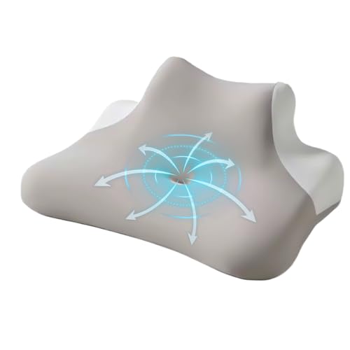 Almohada cervical para dormir, cómoda y ergonómica de espuma viscoelástica, almohada para dormir de lado para viajes, uso diario, camping, oficinas, descanso, siesta, pacientes, reclinable, lectura