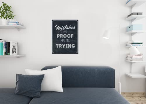 Image of Growth Mindset Poster Mistakes Are Proof You Are Trying For Classroom Decoration Motivational Class Rules Chalkboard Theme Cool Wall Art Print Poster 24x36