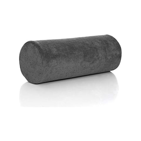 AllSett Health Round Cervical Roll Cylinder Bolster Pillow with Removable Washable Cover, Ergonomically Designed for Head, Neck, Back, and Legs || Ideal for Spine and Neck Support During Sleep, Grey Cover