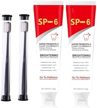 Probiotic Bright White Toothpaste, Sp -6 Probiotic Whitening Toothpaste,Deep Cleaning Care Toothpaste, Fresh Breath (2pcs)