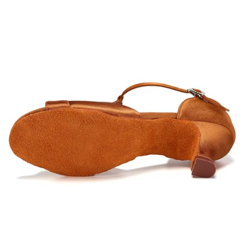 HIPPOSEUS Women's Latin Dance Shoes Open Toe Salsa and Bachata Dancing Shoes Suede Sole3