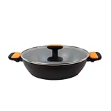 Fackelmann Soft Guisera Antiadherente 28 cm, Mango Suave con Silicona Resistente al Calor