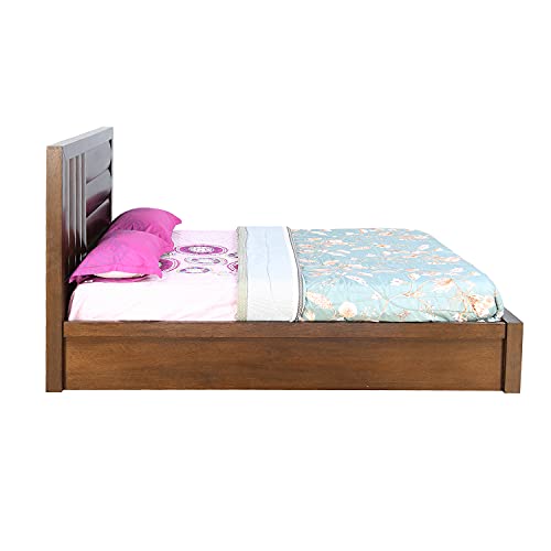 Image of @home By Nilkamal Gladiator King Bed with Hydraulic Storage (Brown)