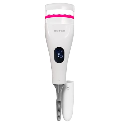 Beter - Rizador de Pestañas Térmico Recargable, Rizapestañas con Calor, 3 Temperaturas, Doble Cabezal con Banda de Silicona y Cepillo Rizador, Accesorio maquillaje de ojos profesional, Eyelash Curler