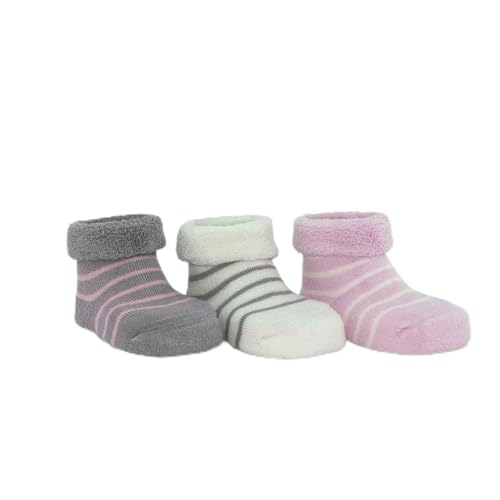 3 Pairs Baby Girl and Boy Organic Cotton Socks in Gift Box, Cushion, Newborn Infant Toddler Terry Socks, 0-12 Months