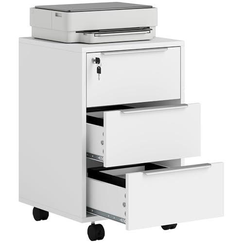 HOMCOM Cajonera de Escritorio con 3 Cajones