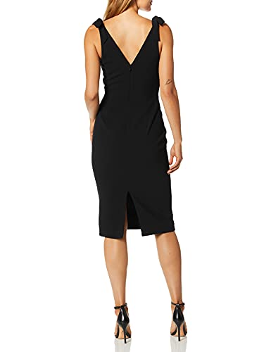 Dress the Population Women's Lita Sleeveless Plunging Midi Sheath Dress W Bows2