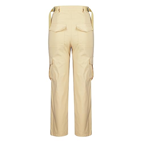 Women Cargo Pants Y2K Teen Girls Parachute Pants High Waist Straight Wide Leg Baggy Pants Jeans Trousers with Pockets2