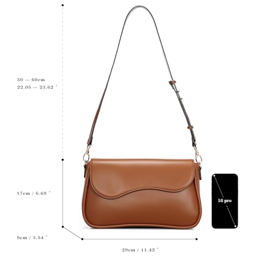 molshine Women's Crossbody Bag, PU Leather Square Flapover Shoulder Bags, Stylish Flip Cover Mailman Bag Tote Purses Satchel2