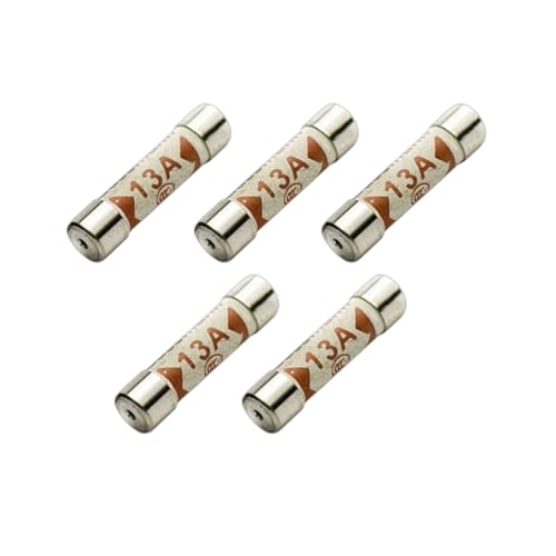 13A Plug Fuse Pack DEALONIC® 5 × BS1362 Ceramic 13amp Fuses for UK Mains Plugs & Fused Spurs Household Domestic 3 Pin Plug Fuse Replacements 13 Amp Cartidge for UK Main Electrical Appliances